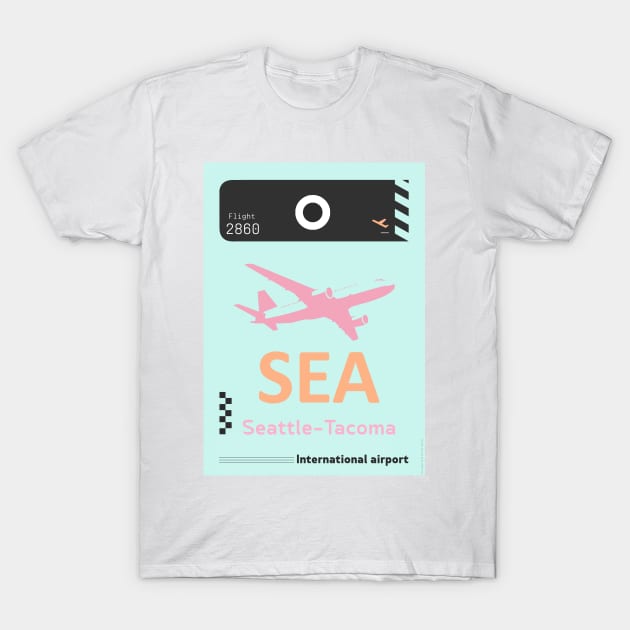 Seattle airport tag T-Shirt by Woohoo